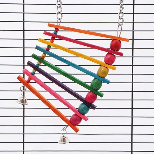 Игрушка для птиц Радуга с колокольчиками, 25 х 12 см - Пижон фото 4