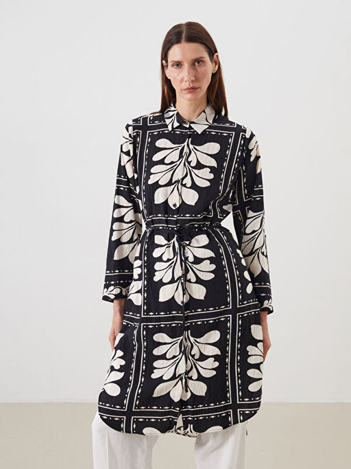 ?i?ekli Oversize Kad?n G?mlek Tunik