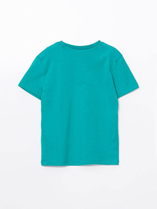 Bisiklet Yaka Bask?l? Erkek ?ocuk Ti??rt