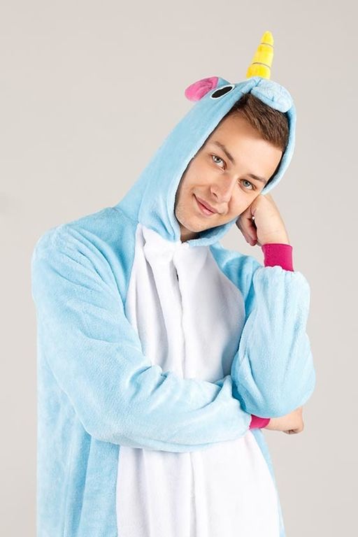 Пижама кигуруми голубой Единорог