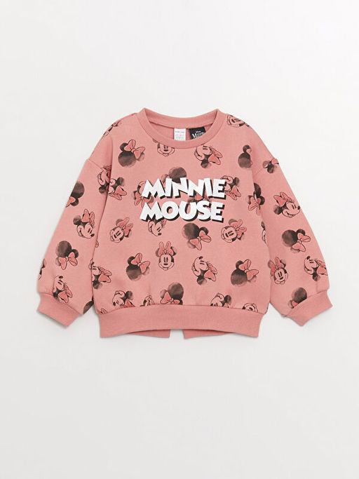 Bisiklet Yaka Uzun Kollu Minnie Mouse Bask?l? K?z Bebek Sweatshirt ve Tayt 2li Tak?m - Waikiki фото 2