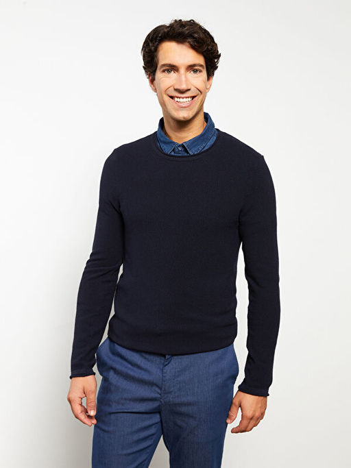 Bisiklet Yaka Erkek Triko Kazak