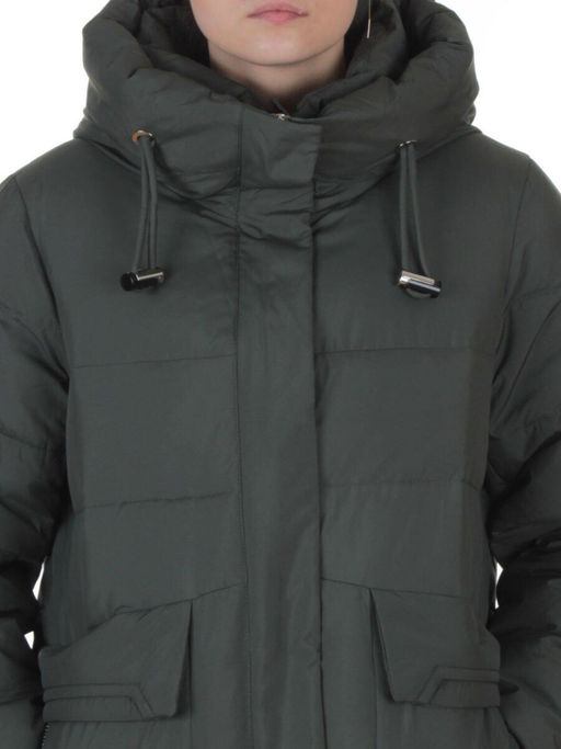 8359 DK. GREEN Пальто зимнее женское (200 гр. холлофайбер)