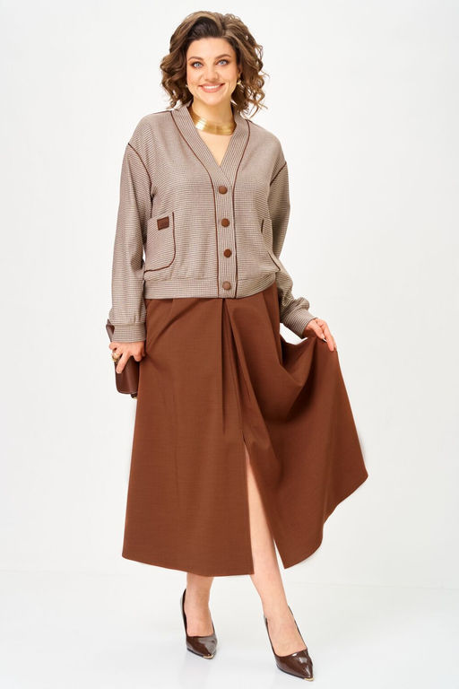 Костюм Aira Style 24131 бежево-коричневый