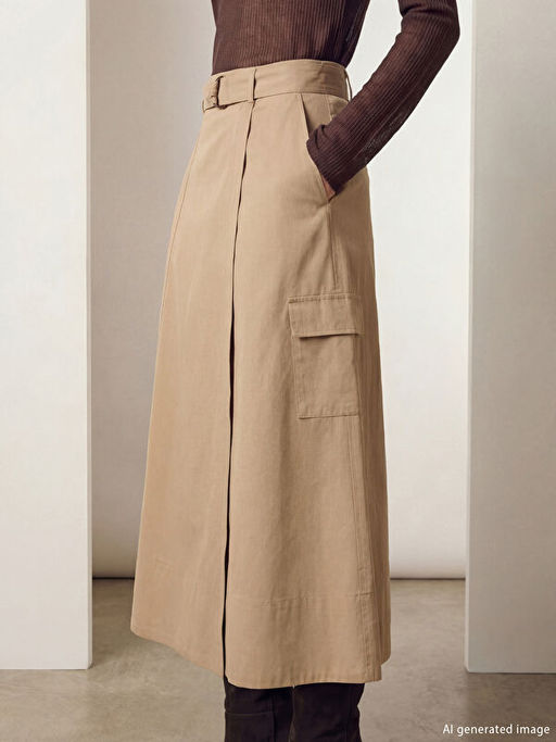 Beli Kemerli Kargo Etek