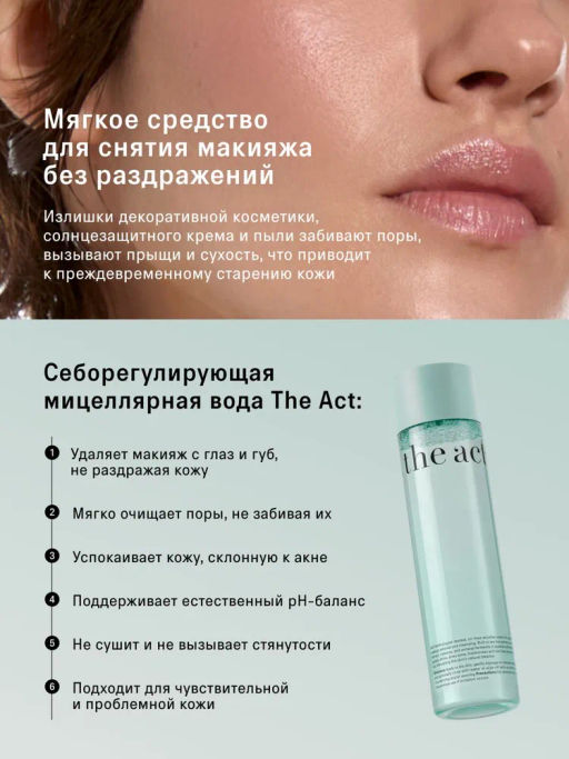 Мицеллярная вода для проблемной кожи 250 мл The Act