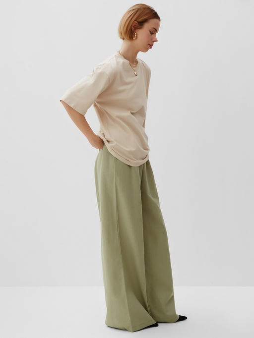 Брюки женские oversize MINAKU: Safari, цвет мятный, размер 44
