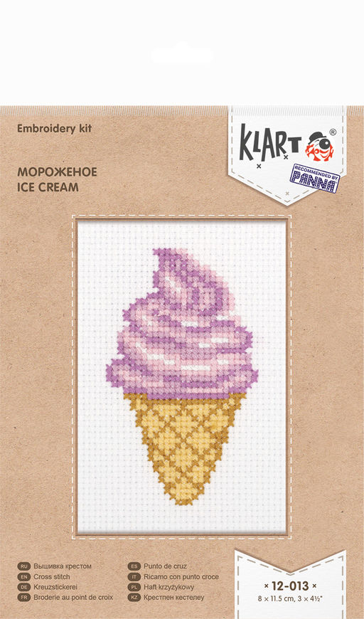 Klart набор для вышивания 12-013 Мороженое 8 х 11.5 см