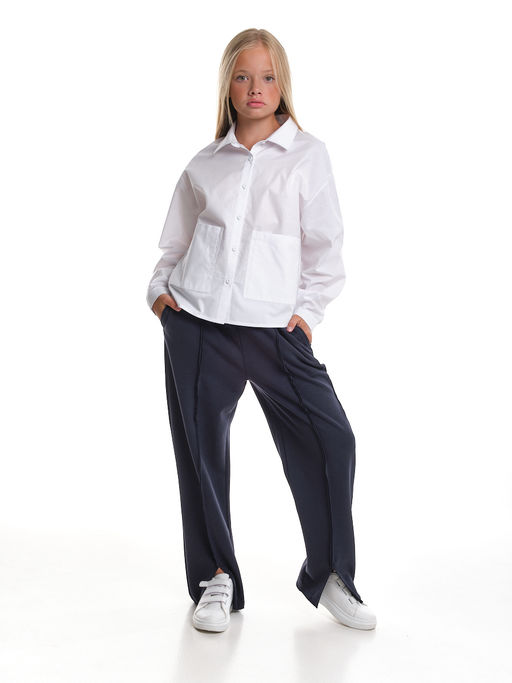 Рубашка белая для девочки в школу 22-7663 белый - Mini maxi фото 14