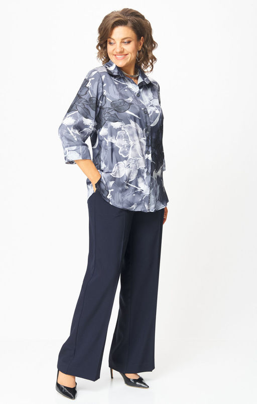 Костюм БелЭльСтиль 877/601 синий принт+синий