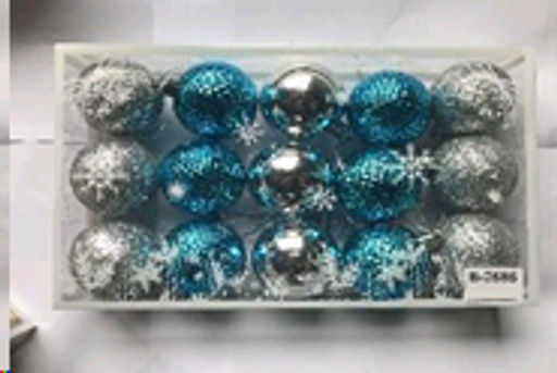 Елочные шары 15 штук 5 см / B-2585 /уп 96/ серебр голубой - Галеонтрейд фото 2