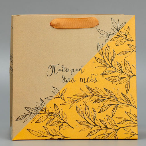 Пакет подарочный квадратный, упаковка, Moments, 20×20×20 см