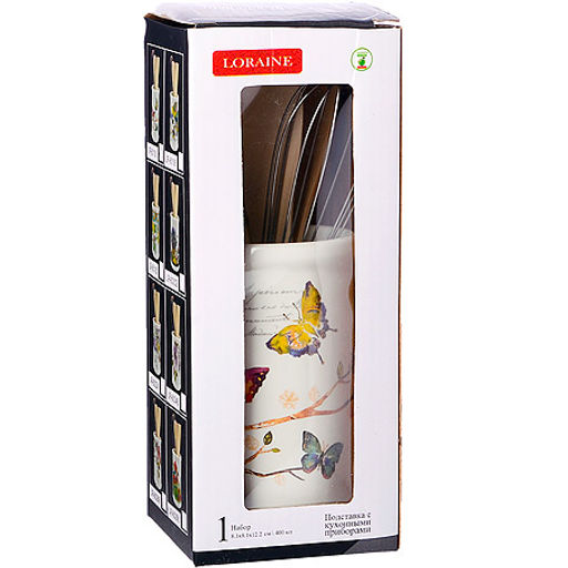 60136 Подставка с кухонными приборами Бабочки в саду дол/дер/жел LR (х36) - Mayer&boch фото 4