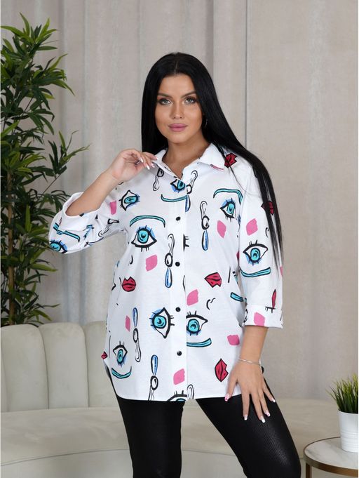 Жанетта туника женская (полоса синий) - Lovetex фото 15