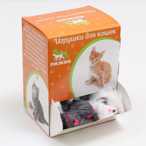 Цена за 60 шт. Игрушка для кошек Мышь малая, 5 см, фасовка 60 шт, микс цветов