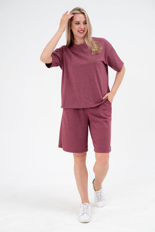 Костюм из футера унисекс бордо-меланж - Амадэль фото 30