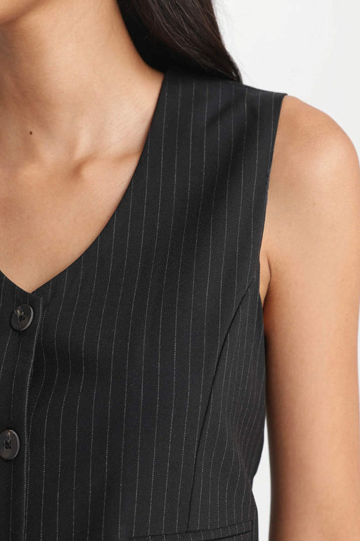 Полосатый блейзер приталенного кроя - Defacto фото 5