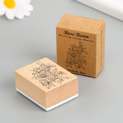 Печать дерево, резина «Кустовая роза», 5×4×2.5 см