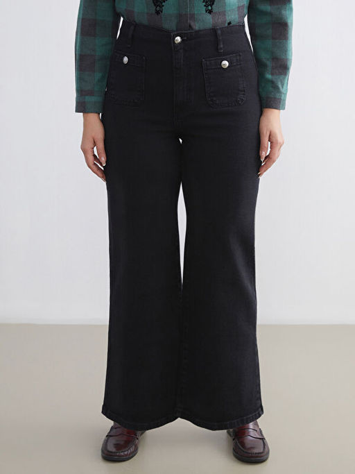 B?y?k Beden Wideleg Kad?n Jean Pantolon