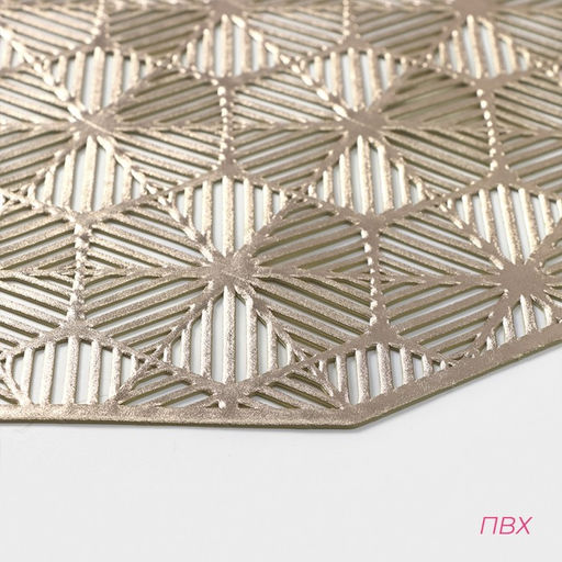 Набор салфеток сервировочных на стол Доляна Гипноз, 4 шт, d=38 см, цвет золотой  фото 5