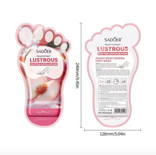 SADOER Пилинг носочки, маска для ног отшелушивающая с экстрактом персика Soften Exfoliation