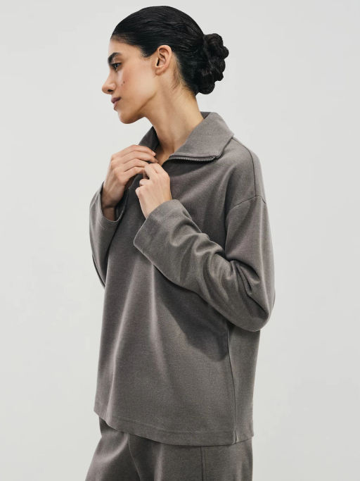 Джемпер на молнии с отложным воротником / Zarina  фото 4