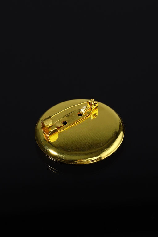 Цена за 2 шт. Основа для броши с круглым основанием СМ-367, (набор 5 шт.) 35 мм, цвет золото