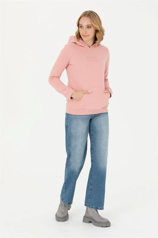 Женская базовая толстовка с капюшоном пудрового цвета Неожиданная скидка в корзине - U.s. polo assn фото 3
