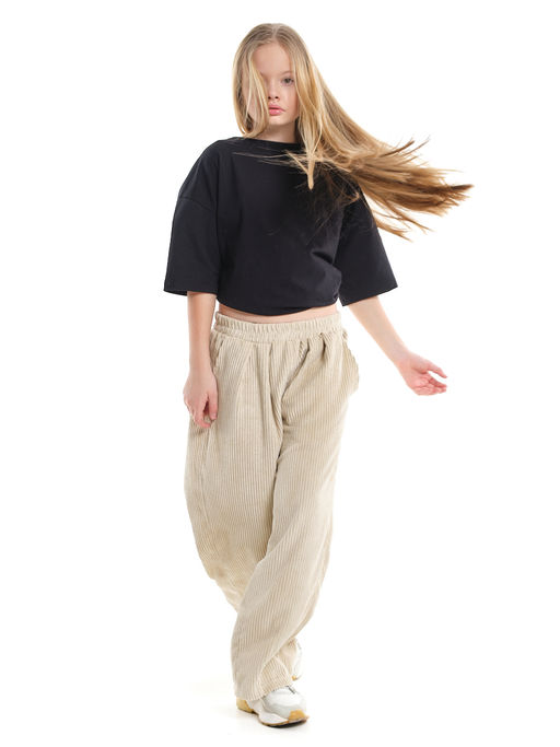 Брюки вельветовые для девочки 22-7614 бежевый - Mini maxi фото 14