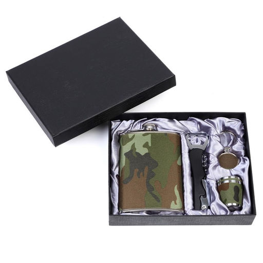 Подарочный набор 5 в 1 Полевой: фляжка 270 мл, 2 рюмки,брелок, открывалка-штопор, 17 х 21.5 см 112 - Simaland фото 4