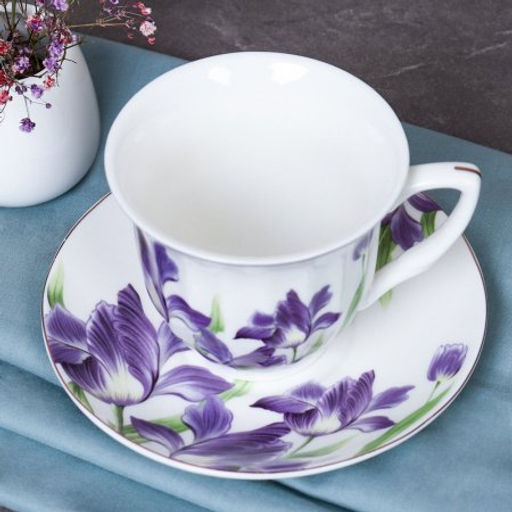 Чайный набор 12 предметов 250 мл / GF3 -12G /уп 8/ костяной фарфор Ирисы - Галеонтрейд фото 4