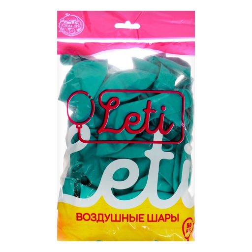 Воздушные шары латексные 12", пастель, 50 шт., бирюзовые