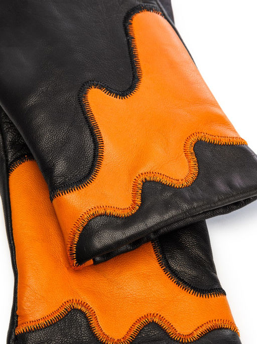 Перчатки женские ш+каш. IS01337 black/orange - Eleganzza фото 4