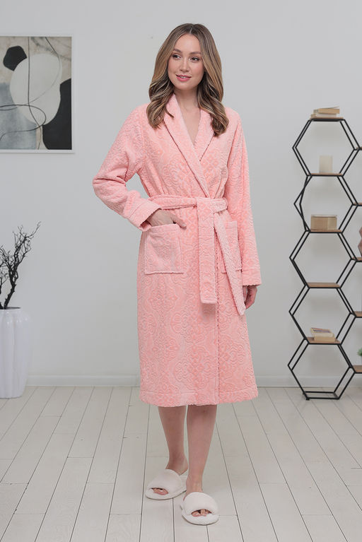 Халат жаккардовый стриженный (велюр) односторонний женский - Vladi collection фото 4