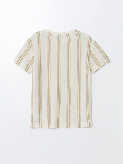 Bisiklet Yaka ?izgili K?sa Kollu Erkek ?ocuk Ti??rt