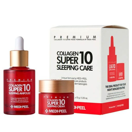 Набор для лица ночной омолаживающий с коллагеном Medi-Peel Collagen Super 10 Sleeping Care, Ampoule 30ml+Cream 10g