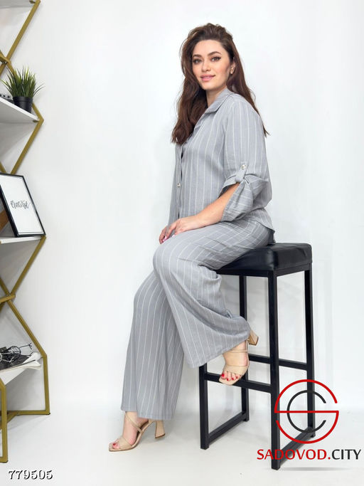 Костюм брючный двойка в полоску - Bruno фото 4