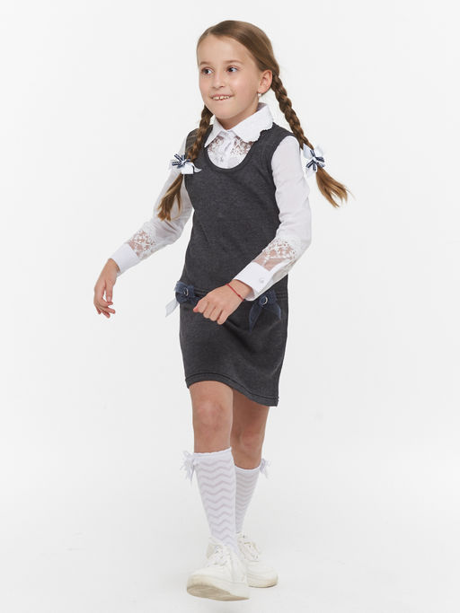 Сарафан для девочек 7067. 5006 серый