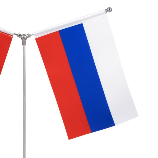 Флагшток настольный с двумя флагами России, круг 2×8 см, 23×30 см