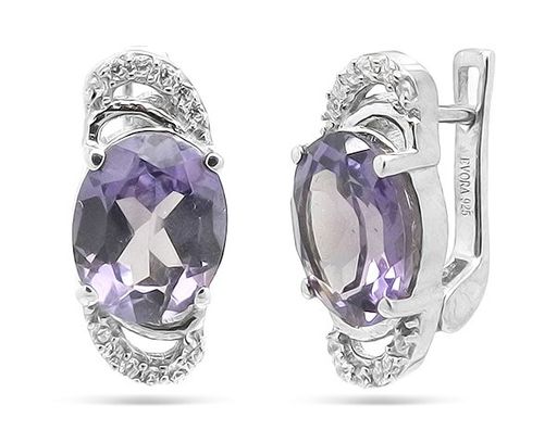 Серьги из серебра синт.александрит, Агнис