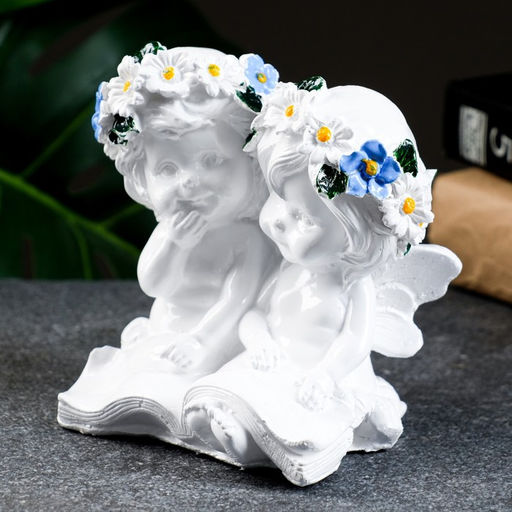 Фигурка гипс Два ангела с книгой, 12?12 см