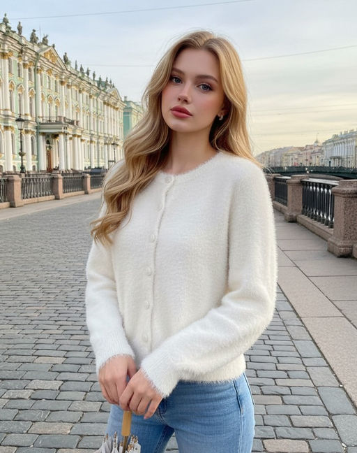 K13302 Джемпер (вязаный трикотаж) БЕЛЫЙ