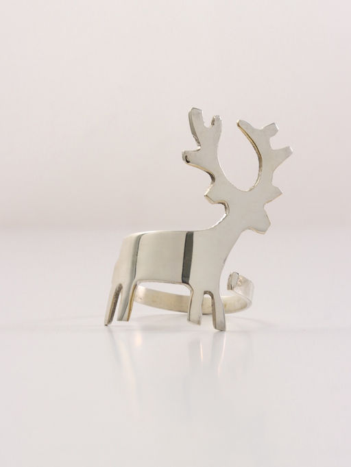 Цена за 6 шт. Кольцо для салфеток Лесной олень, 7.5?4.4.5?4.5 см, латунь, никелевое покрытие