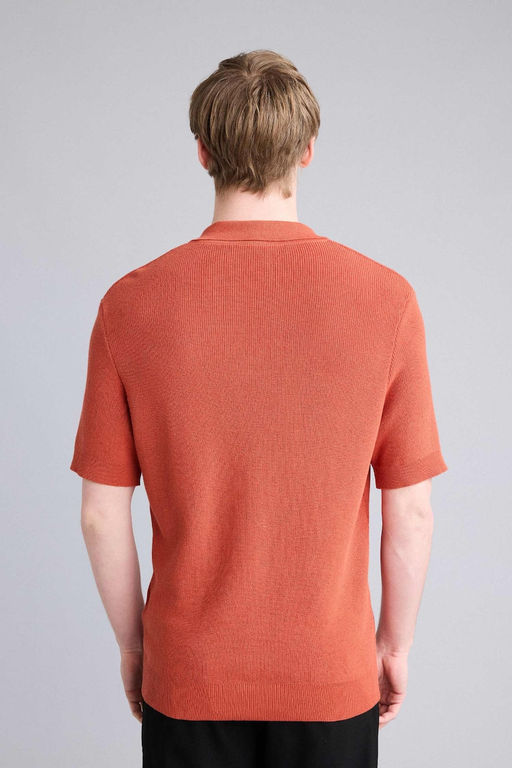 %100 Pamuk Standard Fit Triko Polo Ti__rt - Defacto фото 5