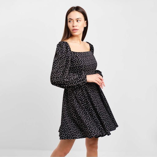 Платье женское короткое MIST, чёрное, размер 48