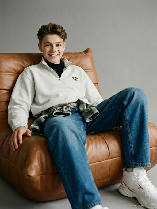 Dik Yaka Erkek ?ocuk Kal?n Sweatshirt