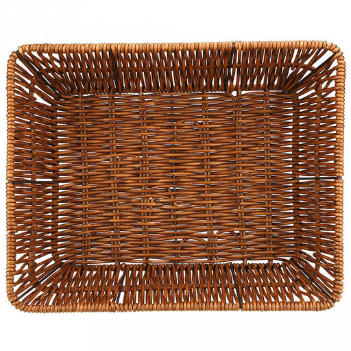 Корзина-сухарница плетеная Кондитер 29х23см h8см, полипропилен, коричневый, металлический каркас, форма прямоугольная (Китай) - Домашняя мода фото 3