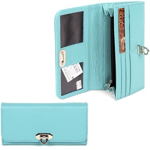 Портмоне женское Cayman-403л н/к, 2 отд, 10 карм, бирюза флотер (110) 166524