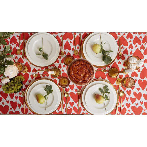Скатерть «Этель» Red hearts 149×220 см, 100% хлопок, саржа 190 г/м²