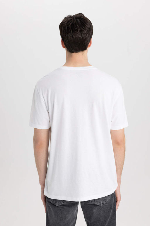 Футболка стандартного кроя с круглым вырезом и короткими рукавами с принтом - Defacto фото 7